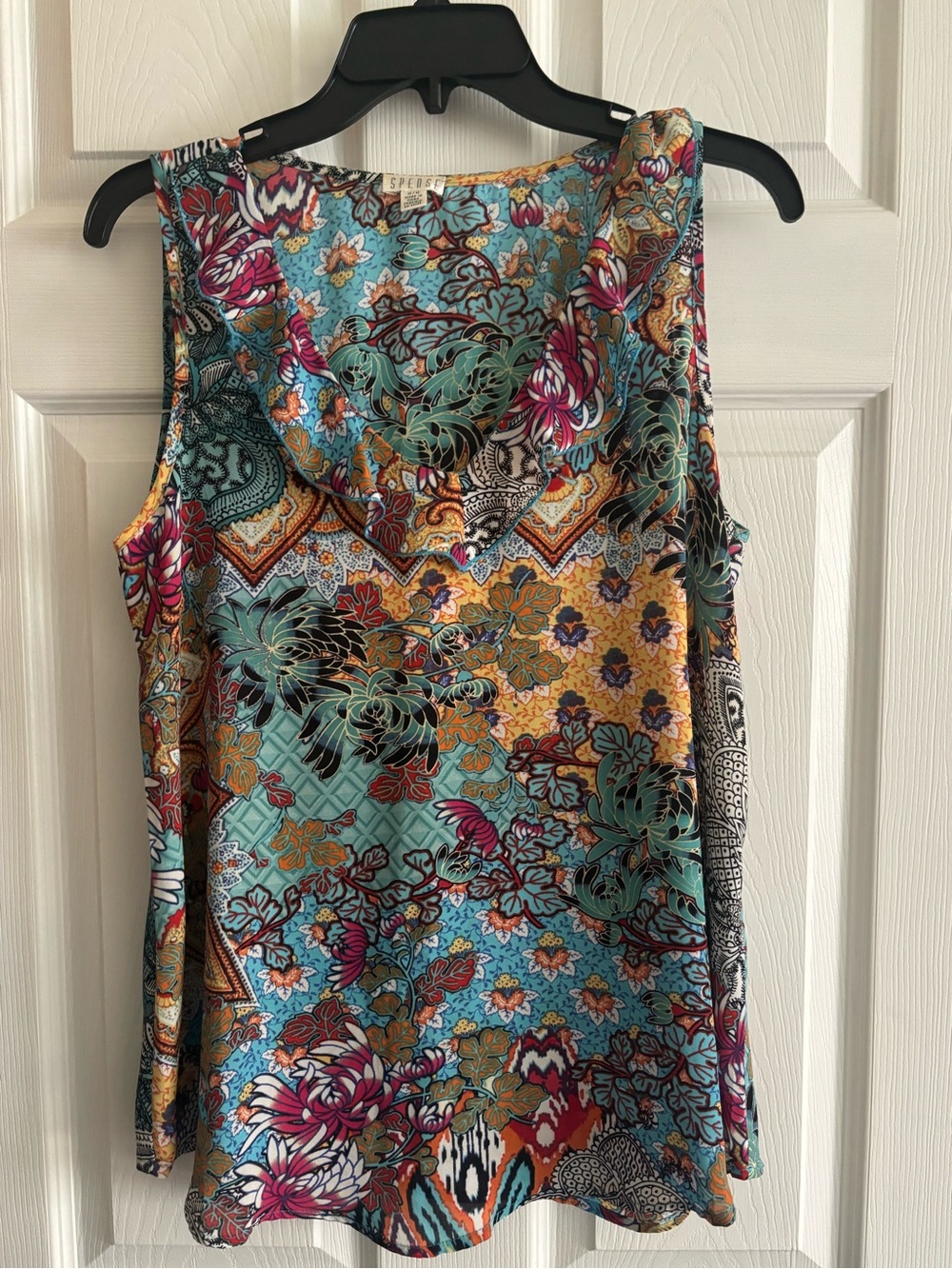 Spense Floral Cowl Neck Camisole - Teal, Mustard, Magenta